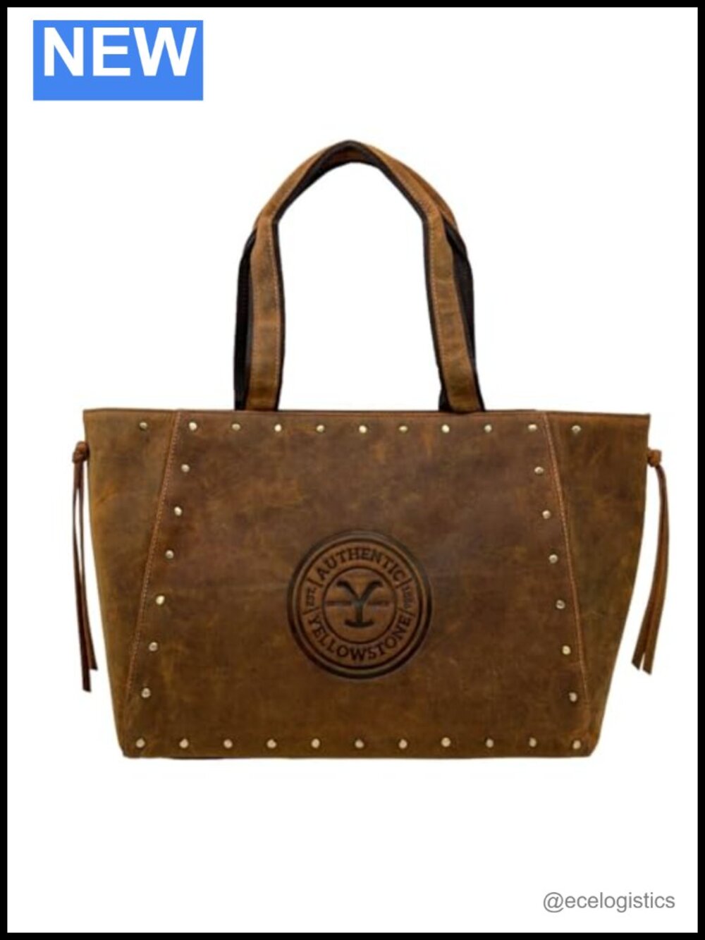 Western Leather Tote Bag for Women Studded Carryall Purse Shoulder Bag